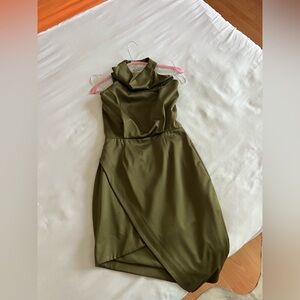 Elliatt Asymmetrical Olive Dress